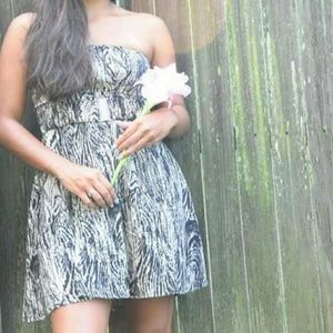 Strapless Black & White Dress